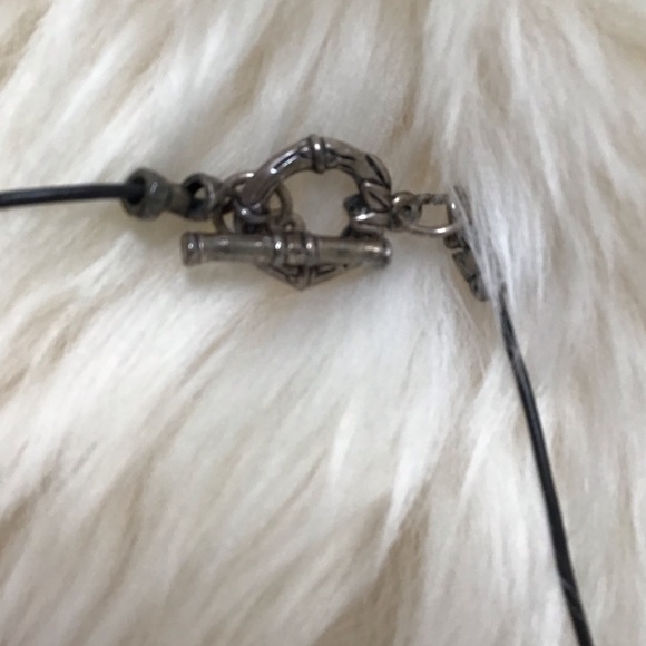 Wood, stone & metal come together in this fabulous necklace. 12 inches. - Picture 3 of 7